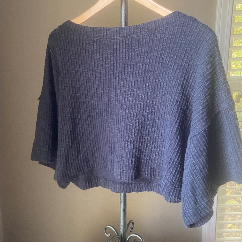 Free People Beach thick oversized top size M black/gray - Picture 4 of 8